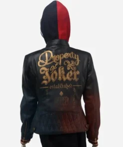 Harley Quinn Daddy’s Lil’ Monster Suicide Squad Quilted Black Hooded Leather Jacket