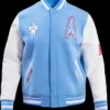Get Now Houston Oilers Classic Rib Blue Wool Varsity Jacket For Sale