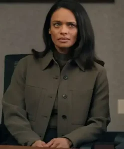 Kaia-Bryant-Virgin-River-S06-Grey-Cotton-Jacket