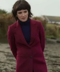 Love Of The Irish Shenae Grimes-Beech Burgundy Coat