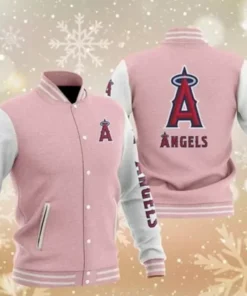 MLB Pink Los Angeles Angels Varsity Jacket
