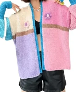 Mean Girls Avantika Knitted Crochet Flowers Cardigan