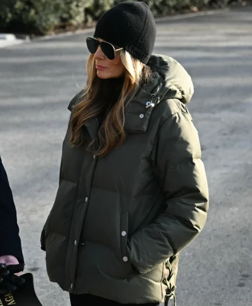 Melania Trump Green Puffer Jacket