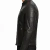 Men Cafe Racer Dark Brown Leather Jacket