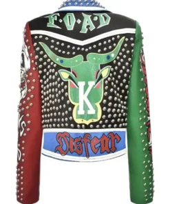 Men and Women Ron Bass Disfear Studded Leather Jacket