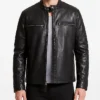 Mens Motorcycle Black Leather Jacket