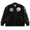 Miami Dolphins Black Out Vintage Varsity Jacket