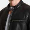 Motorcycle Black Leather Jacket For Men