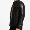 Motorcycle Black Leather Jacket For Mens