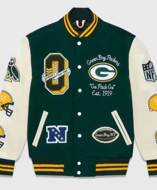 OVO Green Bay Packers Letterman Varsity Jacket