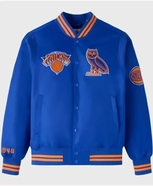 OVO-NY-Knicks-Blue-Varsity-Jacket