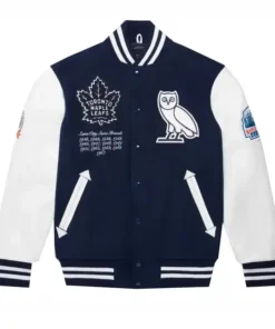 OVO x Toronto Maple Leafs Varsity Blue Jacket