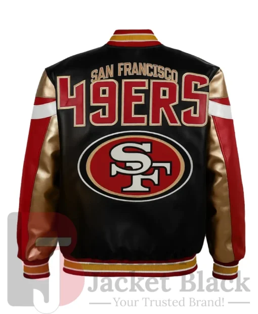 Buy Unisex San Francisco 49ers Black Bomber Full-Zip Leather Jacket
