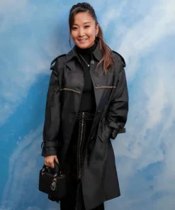 Paris Fashion Week Ashley Park Black Trench Coat