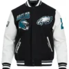 Philadelphia Eagles Black And White Varsity Jacket