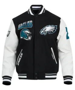 Philadelphia Eagles Black And White Varsity Jacket