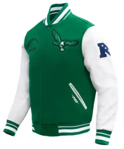 Philadelphia Eagles Green And White Letterman Varsity Jacket