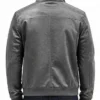 Retro Grey Suede Leather Jacket For Men
