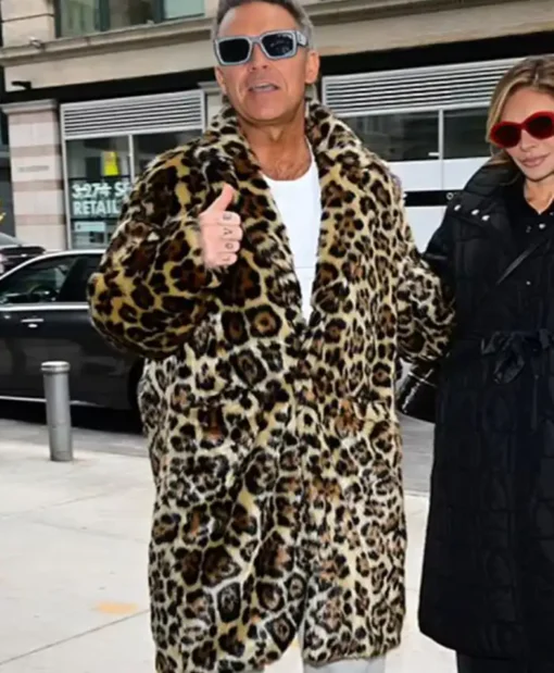 Robbie Williams Leopard-Print Coat