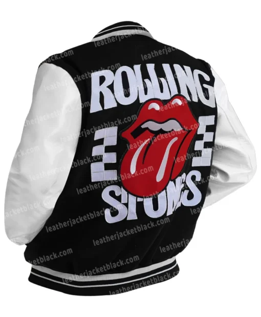 Rolling Stones Black And White Letterman Varsity Jacket