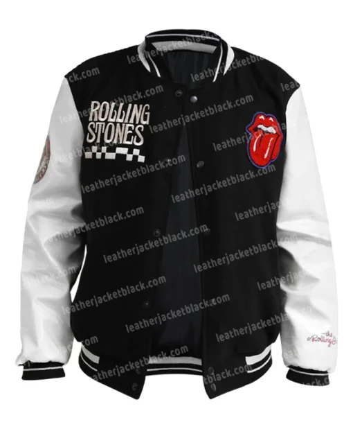 Rolling Stones Black And White Varsity Jacket
