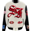 SF-49ers-White-Varsity-Jacket