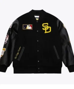 San Diego Padres Black Out Vintage Varsity Jacket