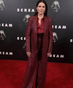 Sidney Prescott Scream Maroon Leather Coat