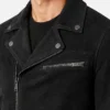 Suede Motorcycle Biker Black Leather Jacket For Men