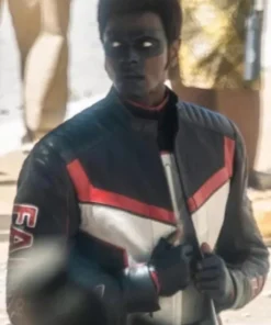 Superman 2025 Mister Terrific Black and White Leather Jacket