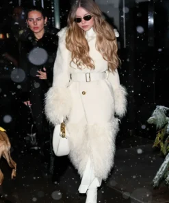 Sydney Sweeney Burberry White Coat