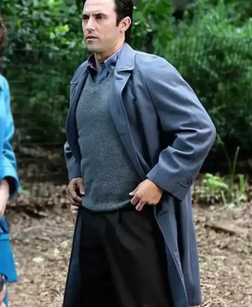 The Marvelous Mrs. Maisel Milo Ventimiglia Grey Cotton Coat