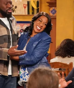 The Neighborhood S07 Tina Blue Leather Jacket