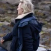 The Outrun 2024 Saoirse Ronan Blue Hooded Jacket