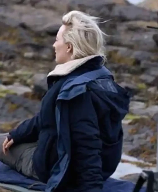 The Outrun 2024 Saoirse Ronan Blue Hooded Jacket