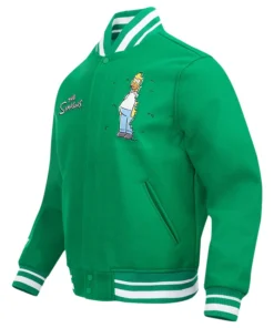 The Simpsons Green Varsity Jacket