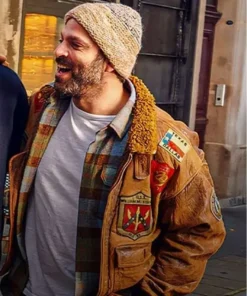 Vincent Heneine Shafted Brown Leather Jacket