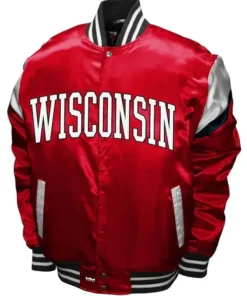 Wisconsin-Badgers-Power-Red-Satin-Jacket