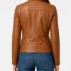 Women Stylish Biker Brown Leather Jacket