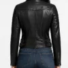 Andrea Black Biker Leather Jacket Womens
