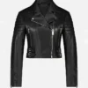 Andrea Women Black Biker Leather Jacket
