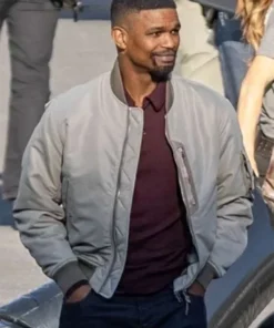 Back in Action Jamie Foxx Grey Bomber Jacket