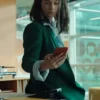 Black Mirror S06 Annie Murphy Green Suit