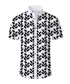 Buy Now Access Daily 2025 Paul Zahn Black And White Leaf Print Shirt For Unisex