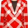 Buy Now Alan Cumming The Traitors Season 03 Red Plaid Blazer For Unisex