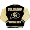 Buy Now Colorado Buffaloes Black And Beige Letterman Varsity Jacket For Unisex