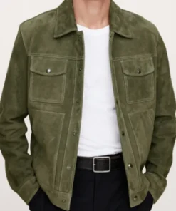 Buy Now Daniel Sunjata TV-Series High Potential Season 01 Detective Karadec Green Suede Trucker Jacket For Unisex