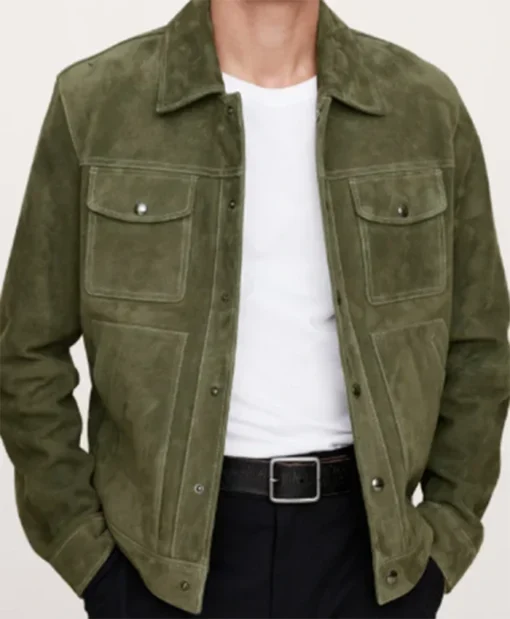 Buy Now Daniel Sunjata TV-Series High Potential Season 01 Detective Karadec Green Suede Trucker Jacket For Unisex