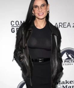 Buy Now Emilia Perez 2024 Demi Moore Black Leather Jacket For Men And Women