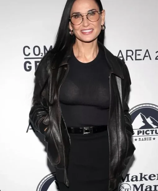 Buy Now Emilia Perez 2024 Demi Moore Black Leather Jacket For Men And Women